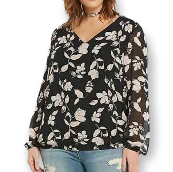 torrid Tops - Torrid floral blousen cross back top size 2